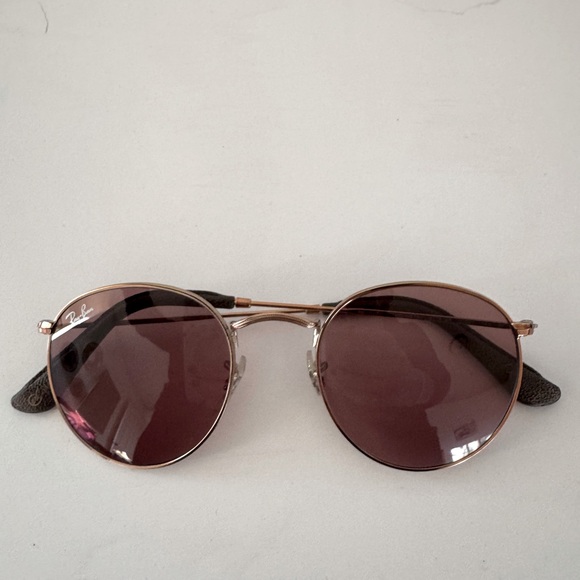 Ray-Ban RB 3447 Round Metal Sunglasses Lilac Lenses Boho Style Ray Ban Round - Picture 12 of 15